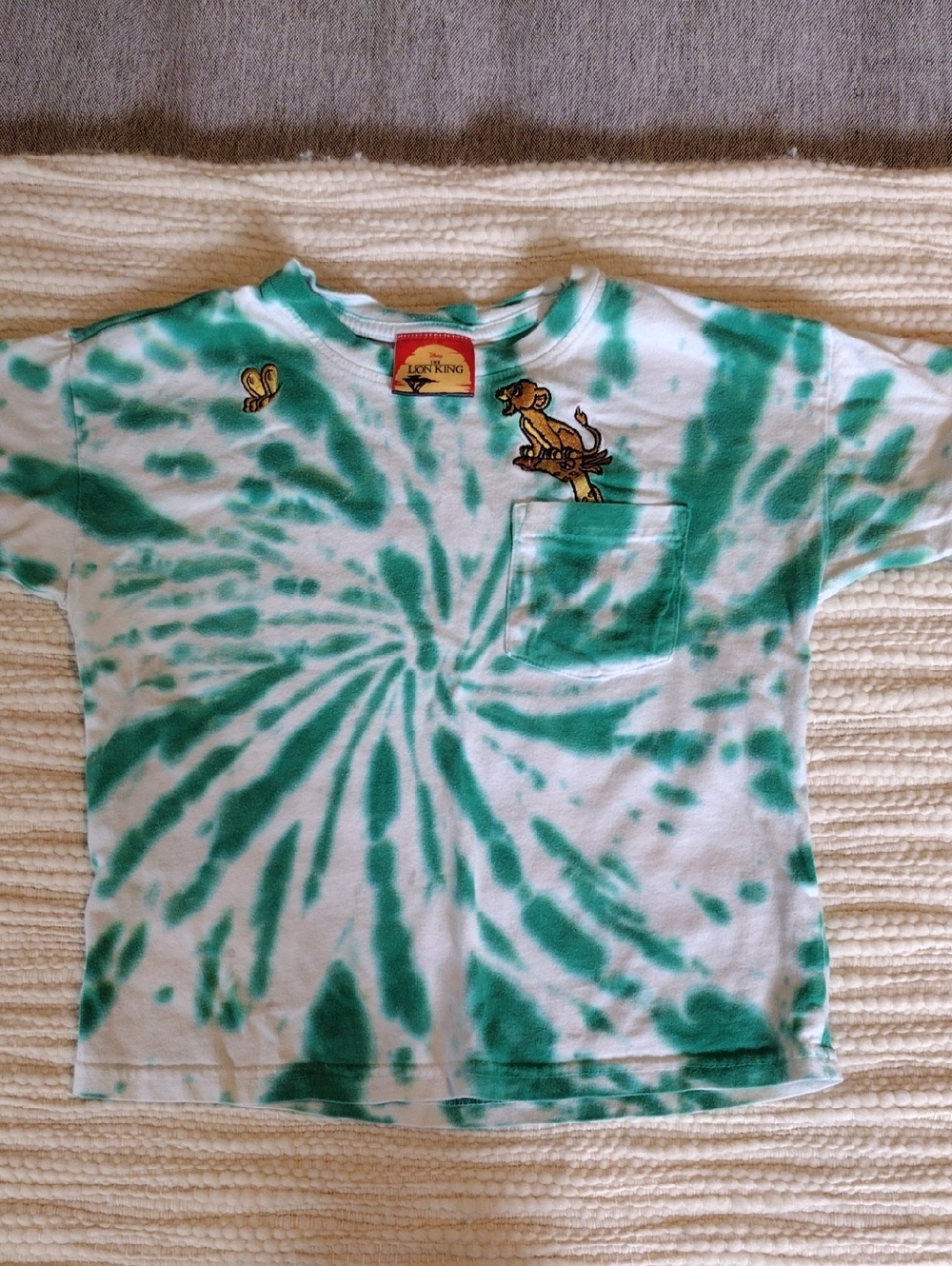Kids Disney Green Tie-Dye Lion King Pocket Tee - Animal Kingdom Lodge